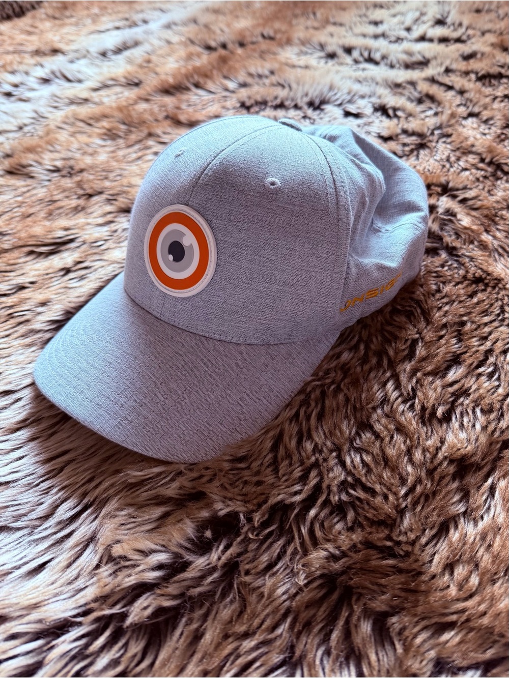 Gray Baseball Cap with Orange Target Patch